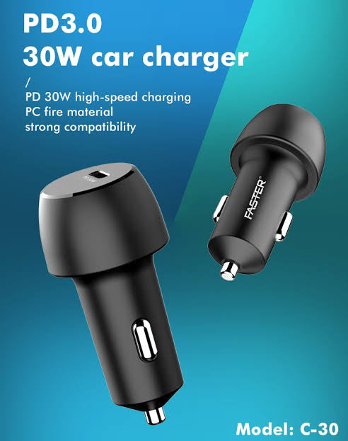 FASTER C-30 30W Fast Car Charger