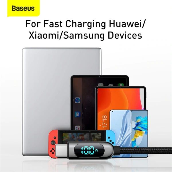 Baseus Digital Display Charging Data Cable  C To C